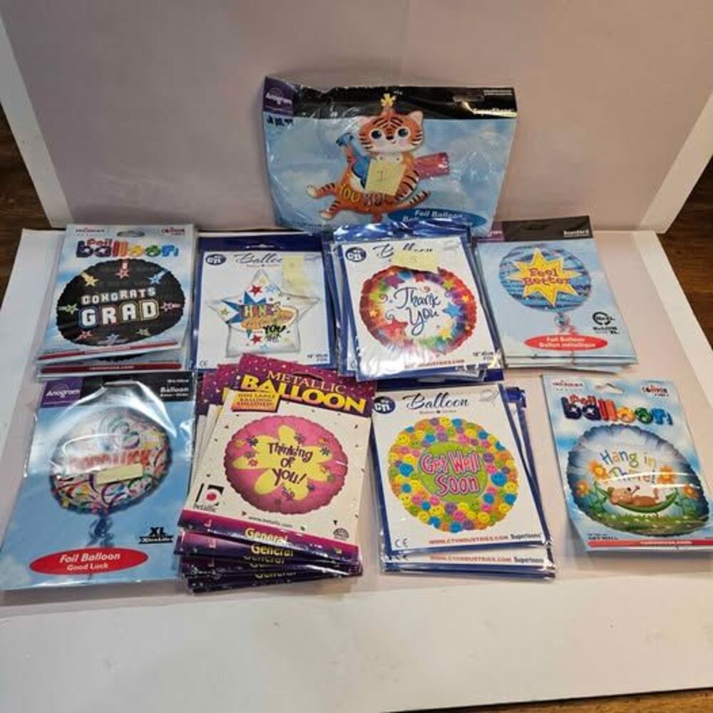 Bulk Lot of Assorted Foil mylar Balloons - Anagram, CTI, Betallic
